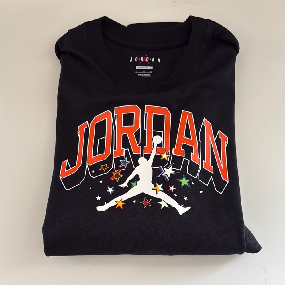 Jordan Black Tee with Vibrant Graphic